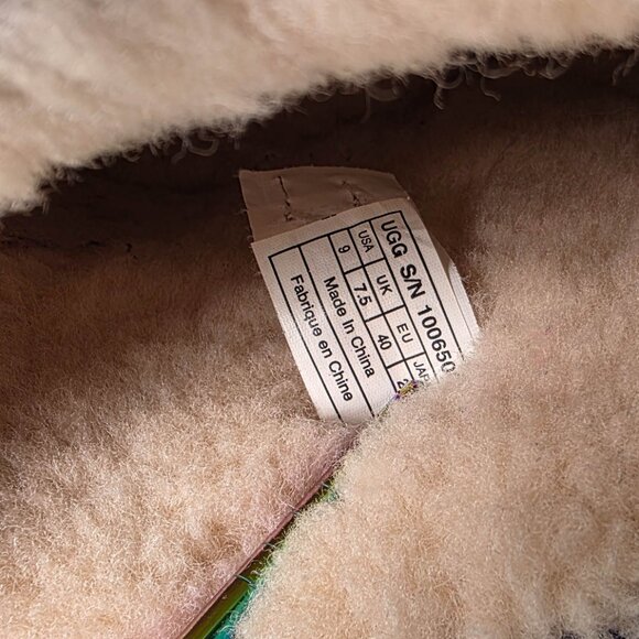 UGG  Boots Classic Mini Exotic Scales 9 Dark Purple Shearling Suede Winter Cozy - Picture 8 of 10